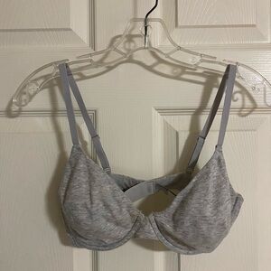 SKIMS Cotton Jersey T Shirt Bra 34DD in Light Heather Grey